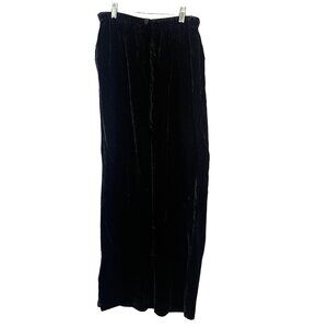 Travelsmith Womens Size Small Pants Black Velvet Elastic Waist Relaxed Fit Good